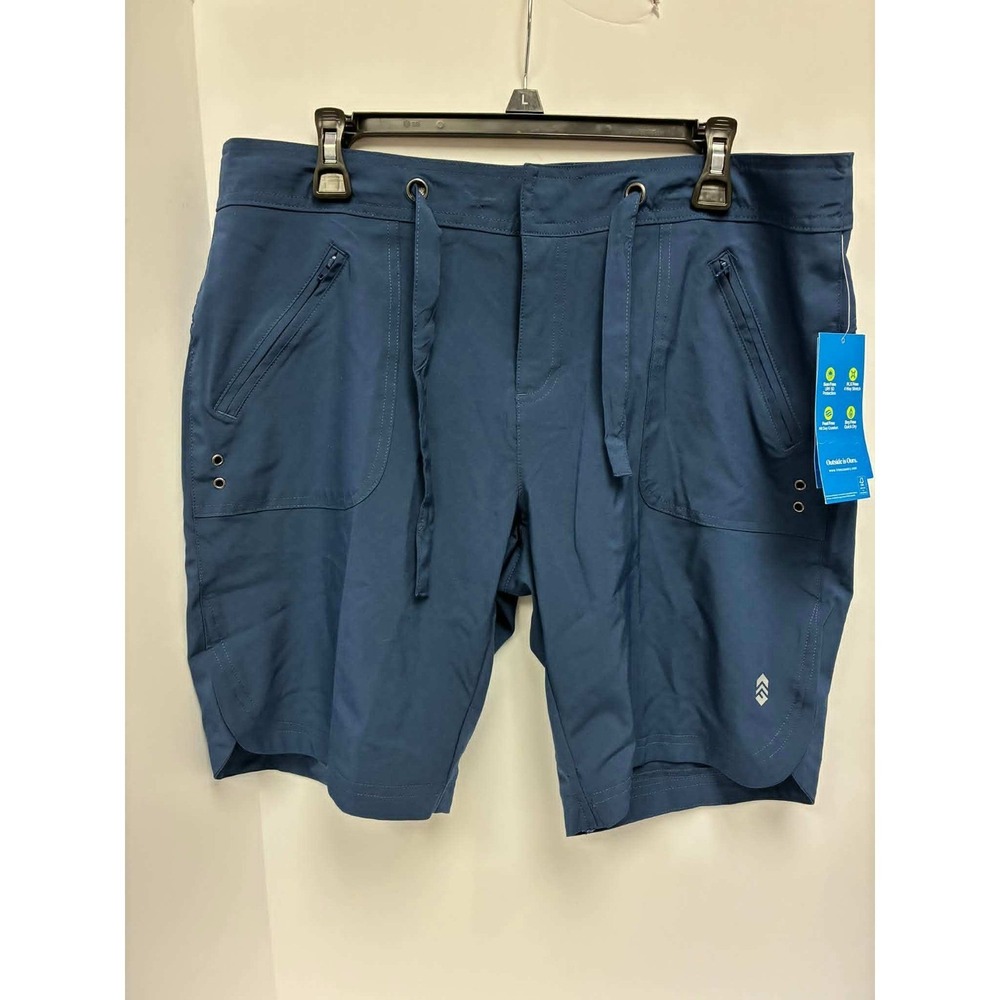 Free Country Mens Board Shorts Navy Blue 4-Way Stretch UPF 50 Quick Dry Size L
